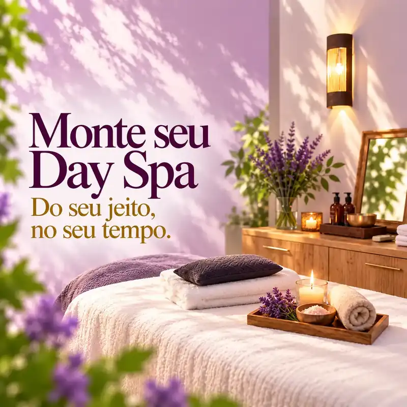 Monte seu Day Spa: massagem, facial e drenagem do seu jeito