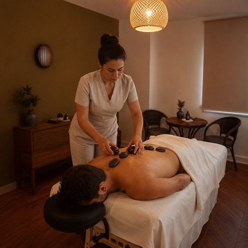 Massagem Pedras Quentes - Relaxante e Alivio de dores - 1 Hora